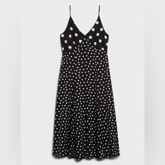 Banana Republic Size Small Polka Dot Midi Slip Dress - Picture 3 of 3